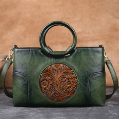 Handmade Leather Shoulder Bag Women Large Capacity Casual Elegant Fashion Handbag Purse