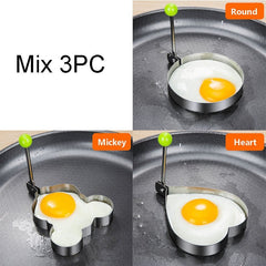 Egg Mold Set Stainless Steel Non-Stick Pancake Fried Egg Griddle Pan Frying Kitchen Tool