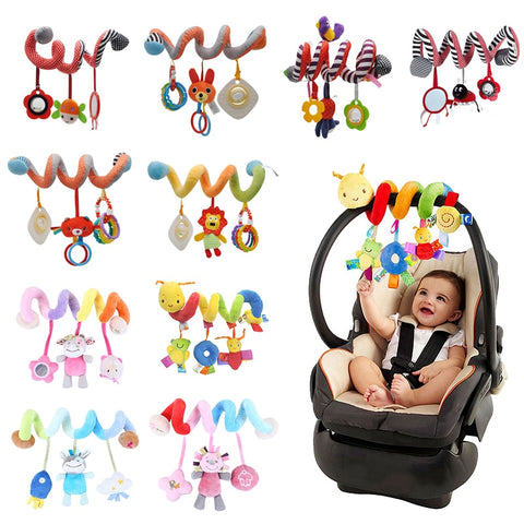 Baby Spiral Car Seat Toy Hanging Rattle Stroller Crib Cartoon Newborn Toddler Activity Gift