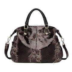 Luxury Genuine Leather Handbag Snakeskin Pattern