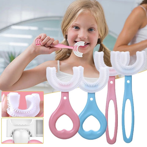 360 Degree U-Shape Kids Toothbrush Children Soft Silicone Dental Care Oral Health Gift