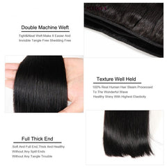Brazilian Straight Hair Extensions Weave Natural Soft Smooth Human Hair Fashion