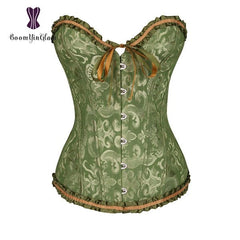 Victorian Overbust Corset Top Women Bustier Lace-Up Plus Size Elegant Fashion