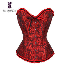 Victorian Overbust Corset Top Women Bustier Lace-Up Plus Size Elegant Fashion