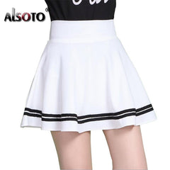 Classic Pleated Mini Skirt Women Girls Stretchy Waist Casual Everyday Fashion Skirt