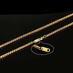Long Gold Stainless Steel Necklace Women Elegant Casual Everyday Fashion Jewelry Gift