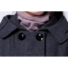 Hooded Wool Coat Women Chic Warm Winter Casual Elegant Outerwear Fashion Jacket