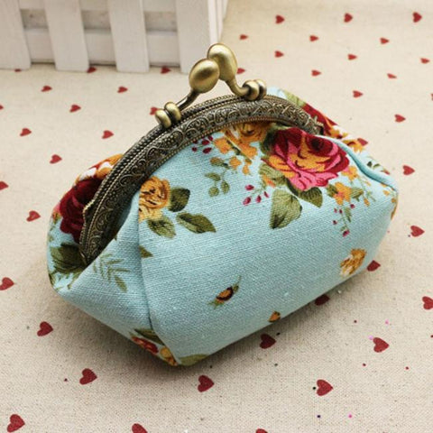 Vintage Flower Pattern Mini Clutch Purse Women Retro Small Evening Bag Fashion Handbag