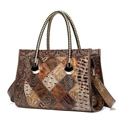 Genuine Leather Shoulder Tote Bag Women Large Capacity Casual Elegant Fashion Handbag