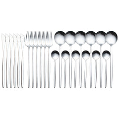 Gold Dinnerware Set 24-Piece Stainless Steel Silverware Dishwasher Safe Home Kitchen Gift
