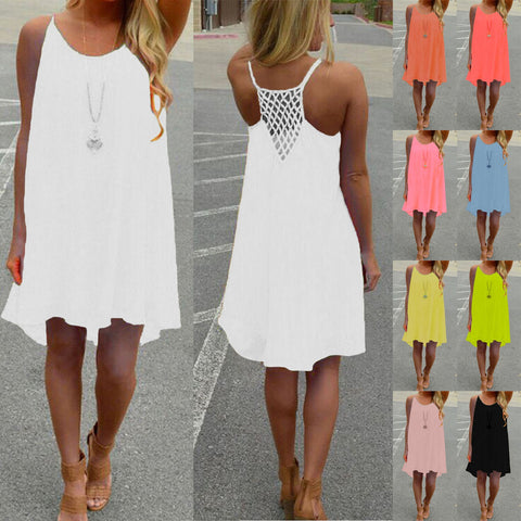Plus Size Asymmetric Sleeveless Swim Cover Dress Women Casual Beach Vacation Summer S-3XL