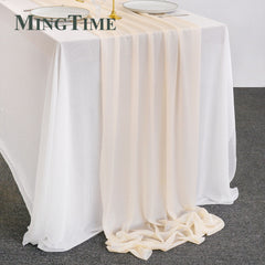 Chiffon Table Runner Sheer Luxury Solid Color Wedding Party Shower Birthday Decor