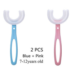 360 Degree U-Shape Kids Toothbrush Children Soft Silicone Dental Care Oral Health Gift