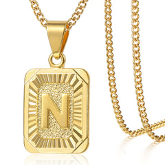 Initial Pendant Necklace Women Men Gold Plated Personalized Casual Fashion Jewelry Gift