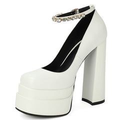Thick Sole High Heel Platform Shoes Women Chunky Elegant Party Casual Fashion