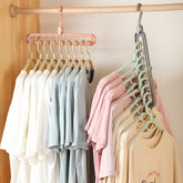 Multi Clothes Hanger Saves Closet Space Folding Hook Rack Wardrobe Organizer