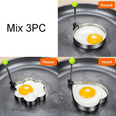 Egg Mold Set Stainless Steel Non-Stick Pancake Fried Egg Griddle Pan Frying Kitchen Tool