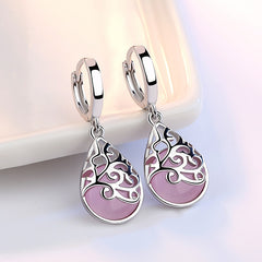 Opal Stone Flower Stud Earrings Women Trendy Elegant Casual Fashion Jewelry Gift
