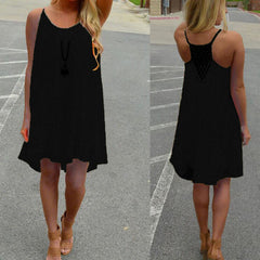 Plus Size S-3XL Summer Asymmetrical Sleeveless Dress Swim Cover