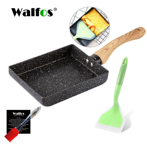 Tamagoyaki Pan Japanese Non-Stick Square Mini Omelet Egg Pancake Frying Pan Silicone Spatula
