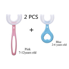 360 Degree U-Shape Kids Toothbrush Children Soft Silicone Dental Care Oral Health Gift