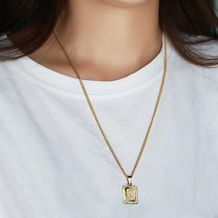 Initial Pendant Necklace Women Men Gold Plated Personalized Casual Fashion Jewelry Gift