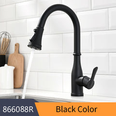 Kitchen Faucets Silver Single Handle Pull Tap