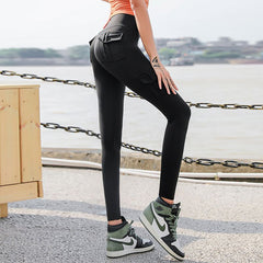 High Waist Tummy Control Cargo Leggings Women Fitness Yoga Pockets Gym Workout Fashion