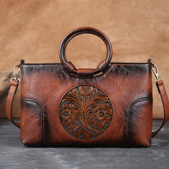 Handmade Leather Shoulder Bag Women Large Capacity Casual Elegant Fashion Handbag Purse