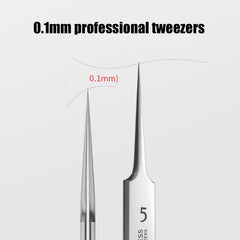 Ingrown Hair Blackhead Tweezers Pointed Tip, Precision German Stainless Steel, Extra Sharp, Perfect for Splinters, Facial Hair, etc.