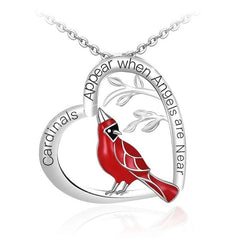 Cardinal Parrot Moon Pendant Necklace Women Unique Nature Casual Fashion Jewelry Gift