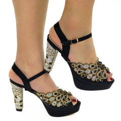 Crystal High Heel Stiletto Pumps Women Elegant Wedding Gala Party Fashion Shoes