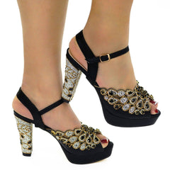 Crystal High Heel Stiletto Pumps Women Elegant Wedding Gala Party Fashion Shoes