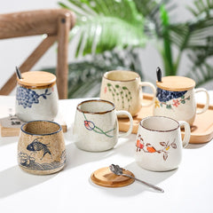 Japanese Retro Ceramic Mug Unique Style Coffee Tea Cup Home Office Kitchen Gift