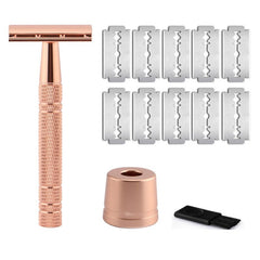 Rose Gold Safety Razor Unisex Double Edge Shaver Grooming Beauty Tool Gift