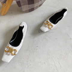 Square Toe Vintage Slip On Loafers Ballet Flats Shoes