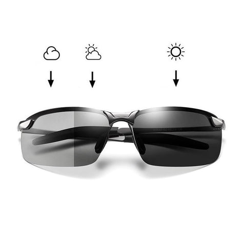 Photochromic Sunglasses Men Polarized Transition Driving Day Night Vision Color Change Eyewear