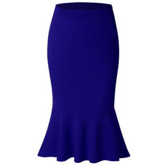 High Waist Fishtail Bandage Midi Skirt Women Vintage Style Elegant Casual Fashion Skirt