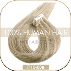 Straight Human Hair Extensions Natural Seamless Clip-In Soft Smooth Fashion