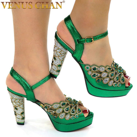 Crystal High Heel Stiletto Pumps Women Elegant Wedding Gala Party Fashion Shoes