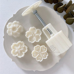 Mooncake Mold Sakura Cherry Blossom Pattern Stamp Pastry Baking DIY Kitchen Tool Gift