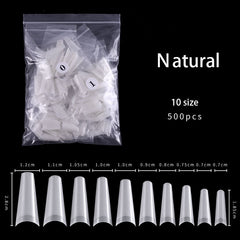 French Natural Transparent Coffin False Nails