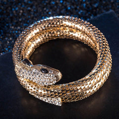 Punk Gold Snake Spiral Bangle Bracelet Women Elegant Casual Fashion Jewelry Gift