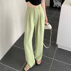 High Waist Wide Leg Pants Women Korean Style Casual Comfortable Everyday Fashion Trousers
