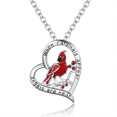 Cardinal Parrot Moon Pendant Necklace Women Unique Nature Casual Fashion Jewelry Gift