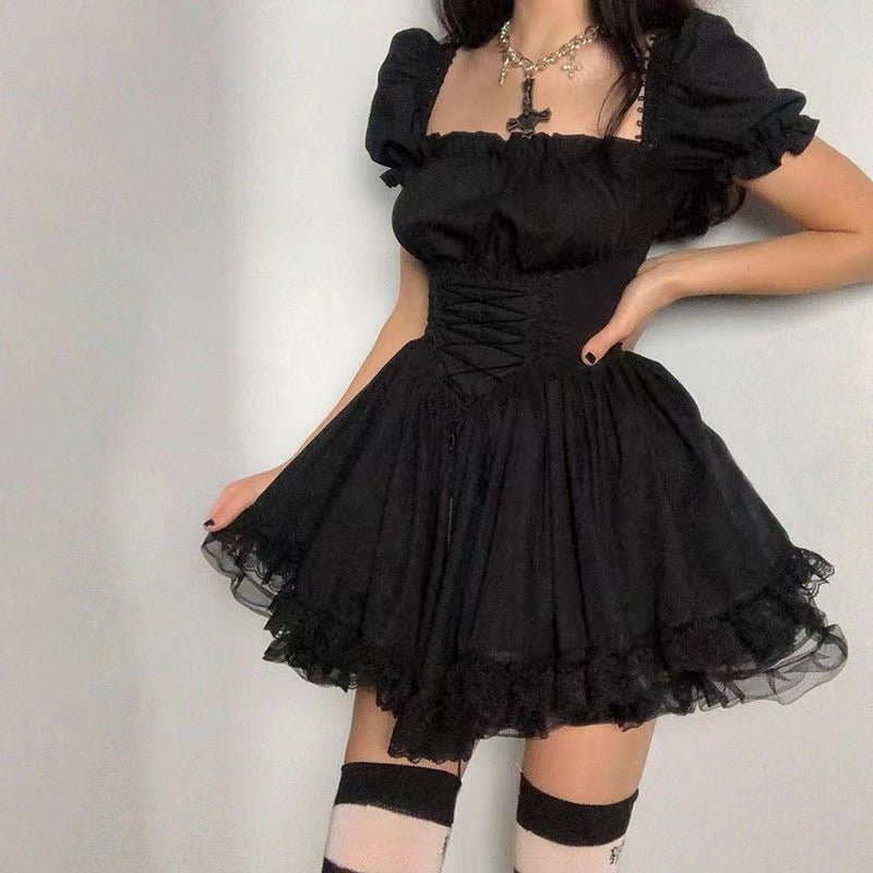 black mini dress