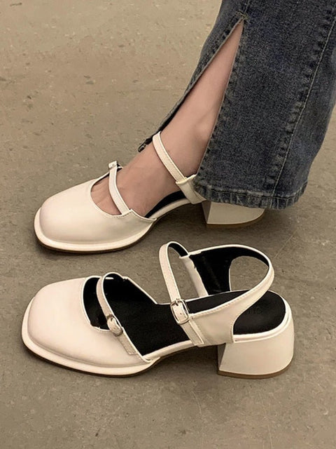 Round Toe Buckle Strap Sandals Women Non-Slip Casual Comfortable Summer Fashion Shoes