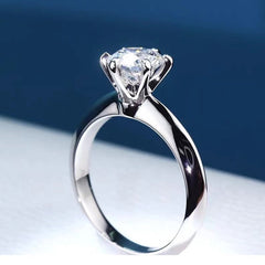 Moissanite Engagement Ring Women GRA Certified 5CT VVS1 Round Lab Diamond Solitaire Promise