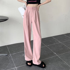 High Waist Wide Leg Pants Women Korean Style Casual Comfortable Everyday Fashion Trousers