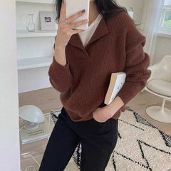 New Knitted Sweater Long Sleeve Cashmere Pullover